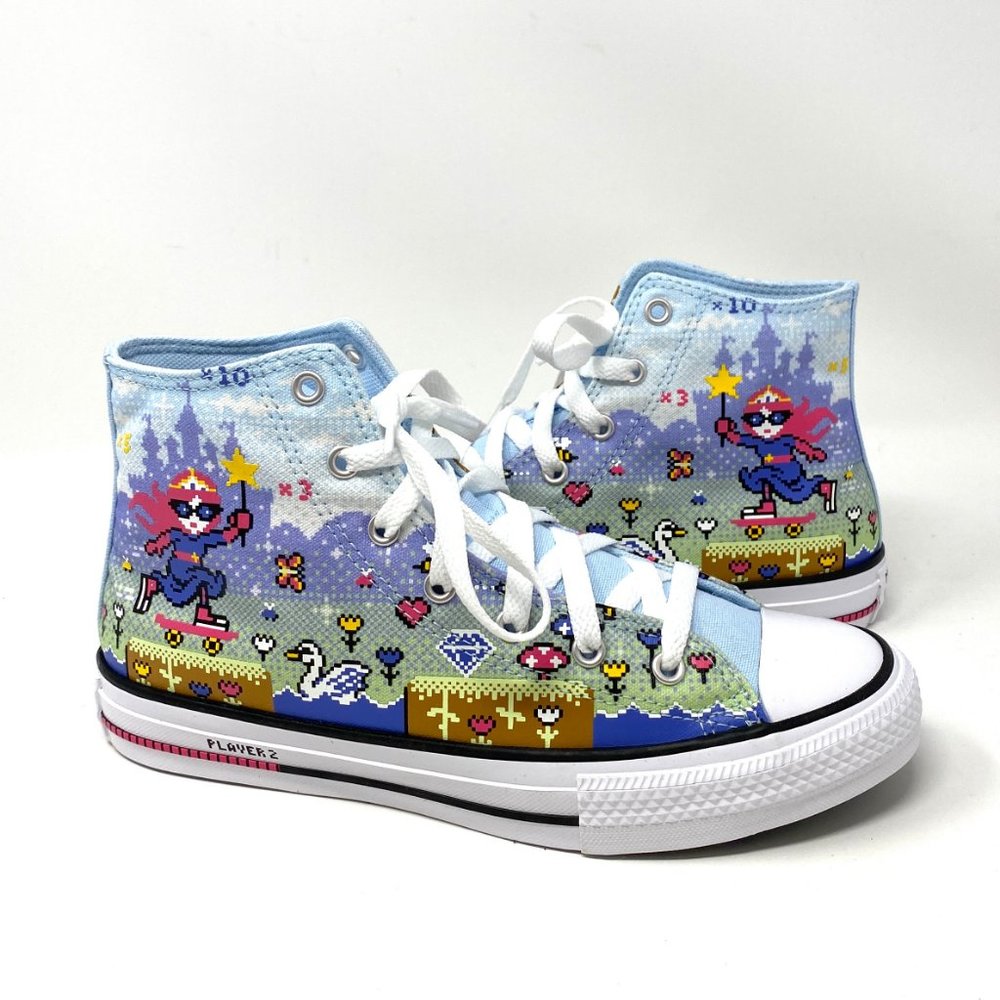 Converse CTAS High Chambray Blue Canvas Sneakers Women's Size 7.5 670170F - Picture 7 of 10